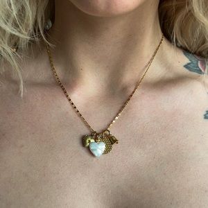 Heart Locket Charma on Vintage Gold Chain